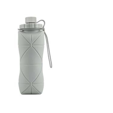 Imagem de Garrafas Dobráveis De Água Silicone Portáteis Reutilizáveis Ginásio De Viagem De Grande Capacidade arrafa dobravel，garrafa corrida，garrafa agua(CINZA)