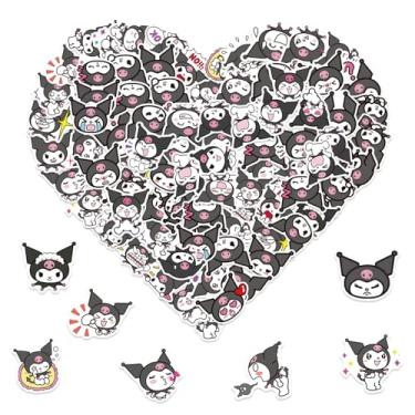 Imagem de 50 adesivos Kawaii Kuromi para crianças, decalque de vinil à prova d'água com desenho fofo Sanrio para notebook de meninas adolescentes, garrafa de água, skate, guitarra, estojo de viagem, telefone