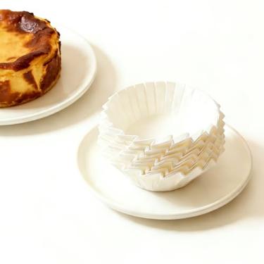 Imagem de QNZLIGHT 100 peças de papel basco descartável de 8 cm, forros de papel manteiga para assar, embalagens de bolo descartáveis para cheesecake, muffin, fritadeira a ar