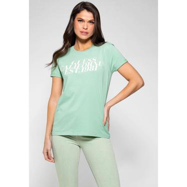 Imagem de Camiseta Guess Califórnia Brilhos Verde Claro-Feminino