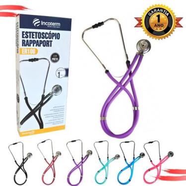 Imagem de Estetoscópio Rappaport Duplo Adulto Pediátrico Incoterm, Fúcsia