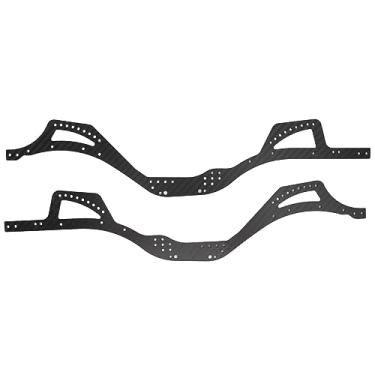 Imagem de Siwoted 2 peças de placas laterais de fibra de carbono para chassi, trilhos leves e inflexíveis para carro crawler axial scx10 pro rc