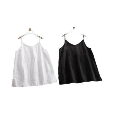 Imagem de Camisola Sem Mangas Feminina Com Decote Em V, Top Casual De Verão Para