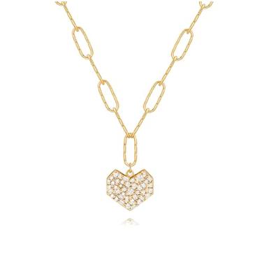 Imagem de Colar de corrente de ouro 18k feminino, colar com pingente de pérola barroco/bússola, Banhado a ouro, Zircônia cúbica