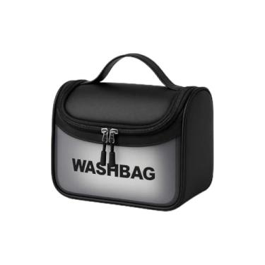 Imagem de Necessaire Feminina Washbag Preto – Para Viagem, Maquiagem, Banho e Academia – Impermeável, Leve, Versátil e Fácil de Limpar com Zíper à Prova d’Água – 22x13,5x15,5 cm