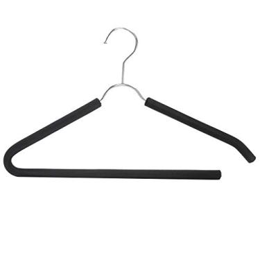Imagem de Cabide antiderrapante de aço inoxidável com cabide de metal pesado que economiza espaço, calça aberta, casaco, conjunto de roupas sociais (10 peças) (cor: preto)