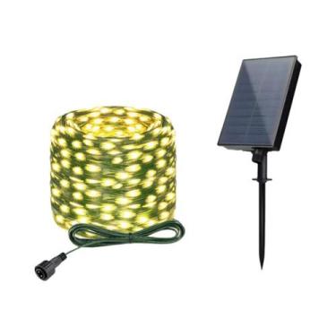 Imagem de Luzes De Cordão LED Solares Em Couro, Luzes De Fada Estrela Brilhante 