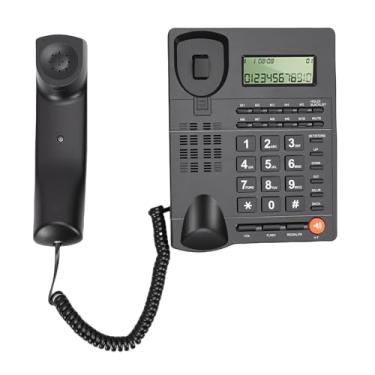 Imagem de Fockety Telefone de Botão Grande para Idosos, Chamadas Mãos-livres Telefone Fixo Com Fio Com Campainha Extra Alta e Alto-falante, ID Hotel Fixo Com Fio para Idosos Com (Preto)