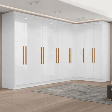 Imagem de Guarda-roupa Modulado de Canto 11 Portas e 4 Gavetas Paris - Maxel