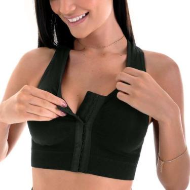 Imagem de Sutiã Top Modelador Fecho Frontal com Bojo Zee Rucci, Preto, M