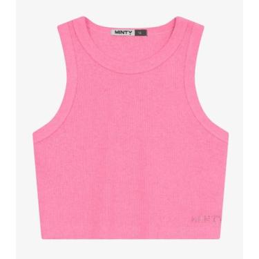 Imagem de Regata Juvenil Feminina em Ribana de Melange Minty Rosa, 16, Rosa