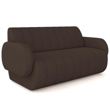 Imagem de Sofá 2 Lugares Sala Living Orgânico 168cm Fávara K01 Veludo Marrom - Lyam Decor