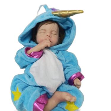 Imagem de Bebe Reborn Menina Silicone Sólido Molinho Cabelo Implantado Fio A Fio Realista