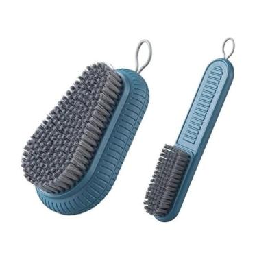 Imagem de Escova de limpeza de cabo de plástico portátil, escova de limpeza de cerdas macias para roupas e sapatos, escova de limpeza doméstica