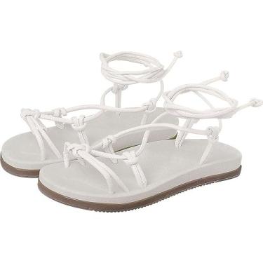 Imagem de Sandália birken feminina de amarrar papete OFF-WHITE(BEGE) 37