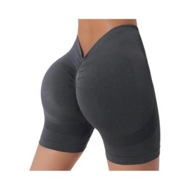 Imagem de Shorts De Yoga Sem Costura De Cintura Alta Com Efeito Modelador E Leva