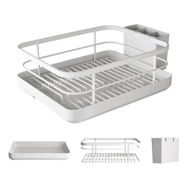 Imagem de Escorredor de pratos | Conjunto de escorredor de pratos com | Organizador de utensílios de cesta para prateleira de armário interno RV família casa