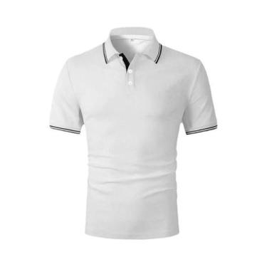 Imagem de Camisa Polo Casual De Verão Masculina De Manga Curta Em Poliéster Com 