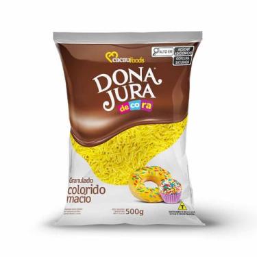 Imagem de Granulado Macio Decorativo Bolos Doces Amarelo 500g Decora Dona Jura -