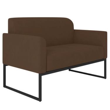 Imagem de Poltrona Namoradeira 2 Lugares Industrial Preta S06 Marrom