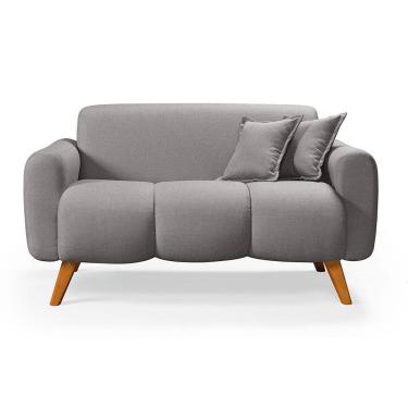 Imagem de Namoradeira Dallas Confortavel Moderna Em Linho Pes em Madeira