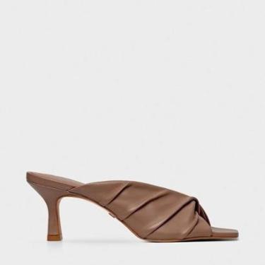 Imagem de Tamanco / Open Mule Twist em Couro Mocha / Marrom-Feminino