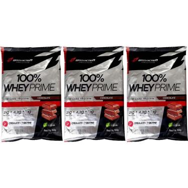 Imagem de Kit 3X 100% Whey Prime - 900g Refil Chocolate - BodyAction-Masculino