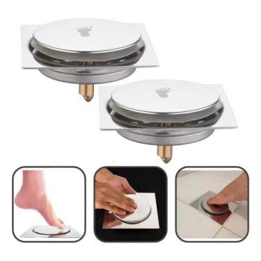 Imagem de Kit 2 RALO QUADRADO 10X10 CLICK UP INTELIGENTE EM AÇO INOXIDÁVEL BOM23