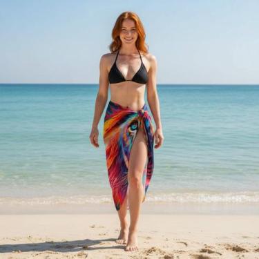 Imagem de Canga/Pareô Sublimado Leão Neon 1,00x1,50m - Fera Print - Sublimatex