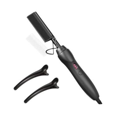 Imagem de Escova Elétrica Rosa Para Alisamento De Cabelo, Ferramenta De Estiliza