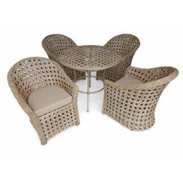 Imagem de Jogo Conjunto 4 Poltronas 1 Mesa Redonda Minas em Fibra Sintética com 