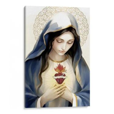 Imagem de Quadro decorativo Imaculado Coração de Maria Pintura watercolor - Art 