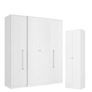 Imagem de Guarda Roupa Casal Splendore 4 Portas Branco Acetinado e Multiuso Spac
