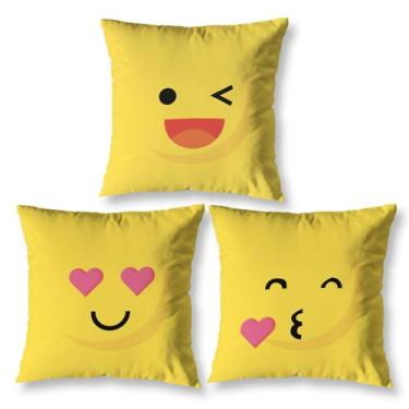 Imagem de Kit 3 Capa de Almofada Estampadas Infantil 40cm x 40cm Zíper invisível