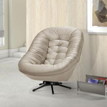 Imagem de Poltrona Giratória Ibiza em Veludo Premium Confortável e Resistente - 