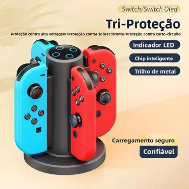 Imagem de Base De Carregamento Multifuncional 4 Em 1 Para Joy-Con Nintendo Switc