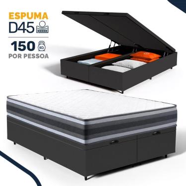 Imagem de Cama Box Baú com Colchão de Espuma D45 Double Face Territory Hellen Queen 158cm