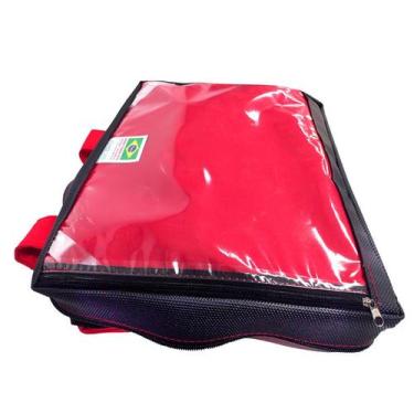 Imagem de Capa Mochila Bag Motoboy 45 litros Impermeavel Reforçada Vermelha - BA