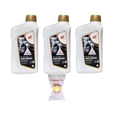 Imagem de 3 Óleos Honda 10w30 Fourtrax 420 Cc + Filtro Honda Original