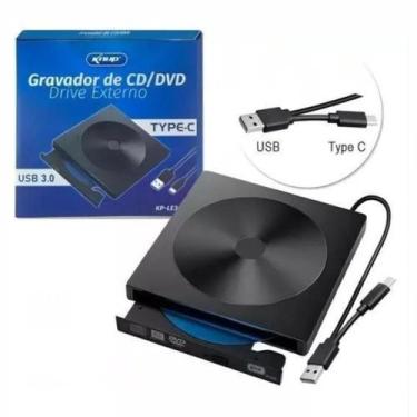 Imagem de Gravador DVD Externo Portátil Slim USB 3.0 Tipo-C PC Notebook - Gravad