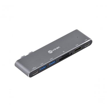 Imagem de Hub USB Tipo C HC-72 7 em 2 com 2 USB 3.0 HDMI 4K Leitor de Cartão SD e TF Thunderbolt...