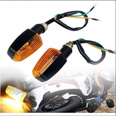 Imagem de Par de Setas Pisca para Motos em Sinalização de Alerta Modelo ZE-0066 Universal com Lâmpada OEM