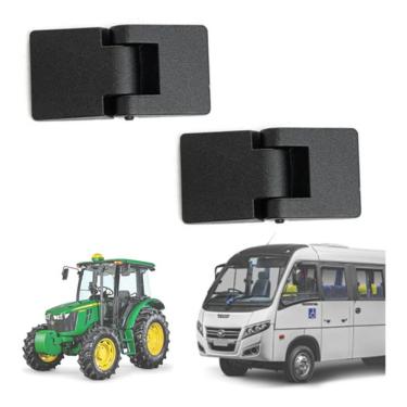 Imagem de Dobradiça Externa para Porta Prata Modelo F103 para Baús Cabines Ônibus Uso Geral Dupla Reforçada com 8 Prisioneiros