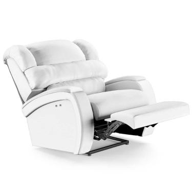 Imagem de Poltrona Do Papai Reclinável Kalie Power Touch Usb Fh9 Pu Branco - Mpozenato