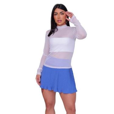 Imagem de Blusa Tule Premium Segunda Pele Manga Longa Gola Alta - - Kickoff, Bra