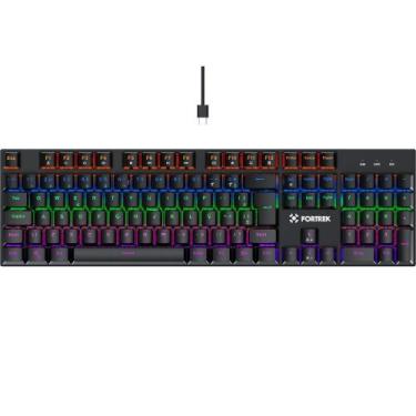 Imagem de Teclado mecanico gamer fortrek gravity 100 rainbow switch outemu red p