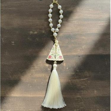 Imagem de Dezena Terço Dourado Nossa Senhora de Nazaré Católico 27,5 cm - PRA VC