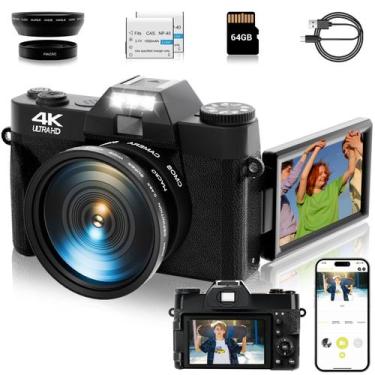 Imagem de Câmera digital SMARTKLIK 4K 56MP 16X Zoom WiFi 3" com tela flip