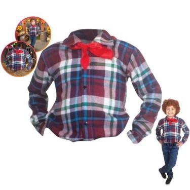 Imagem de Fantasia Infantil Camisa Flanela C/ lenço Festa Junina Caipira - Brink