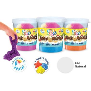 Imagem de Massa Areia Areia Magica Natural 550G C/MO Pote - Acrilex
